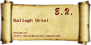 Ballogh Uriel névjegykártya